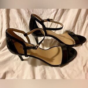 Michael Kors Black Strappy Stiletto Heels, Size 7.5 (37.5), 3" Heel